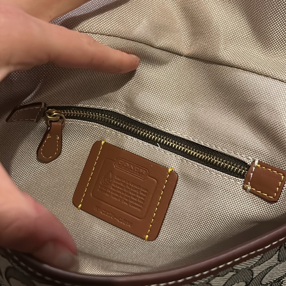 Coach Brown and Tan Signature Shoulder Bag - Picture 12 of 14